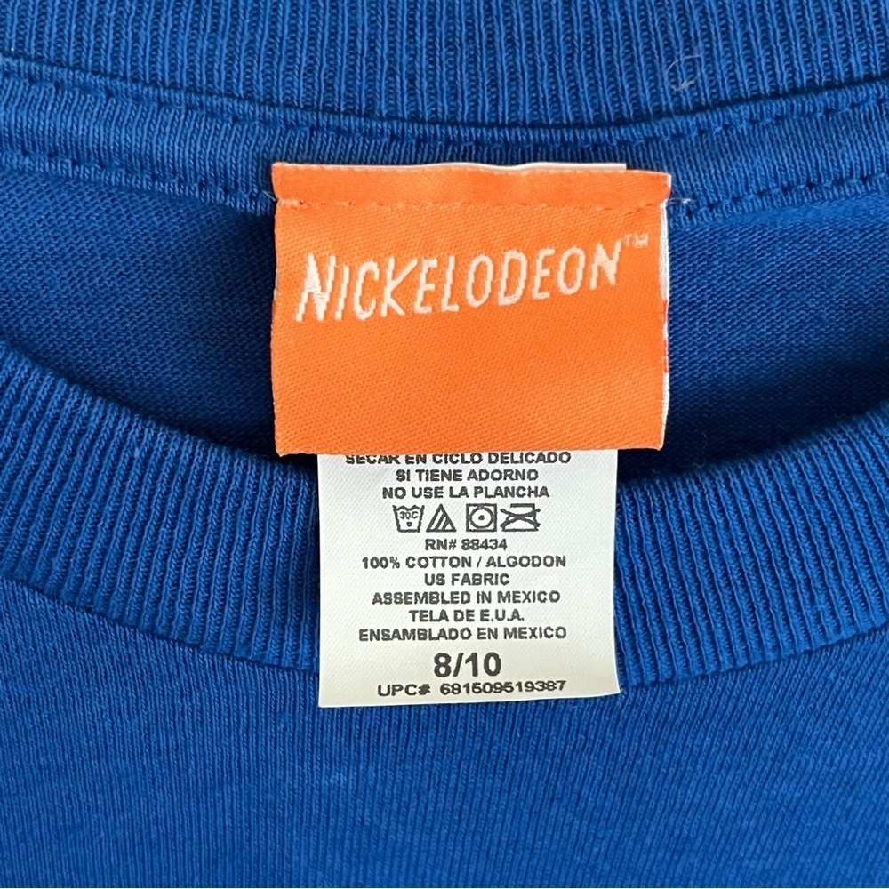 Vintage SpongeBob SquarePants Long Sleeve Tee Shirt Kids 8/10 2004 Blue Y2K 90s - Picture 3 of 10